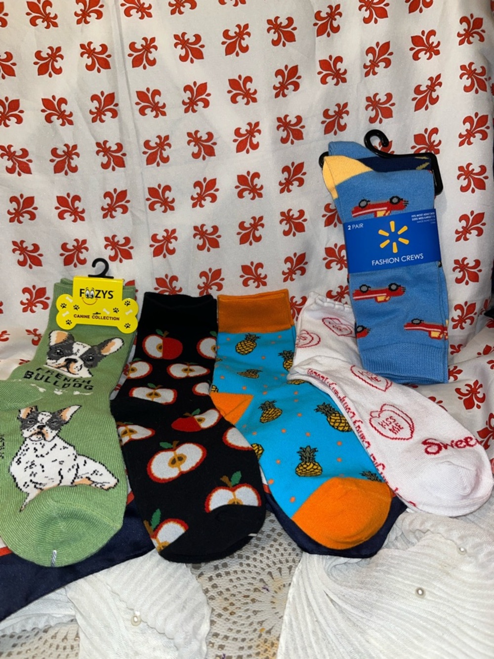 Lot Fashion Crews Blue Car Crew Socks - 2 Pair Pack